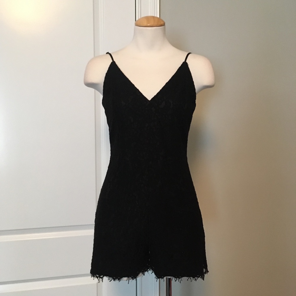 Express black lace romper - size S